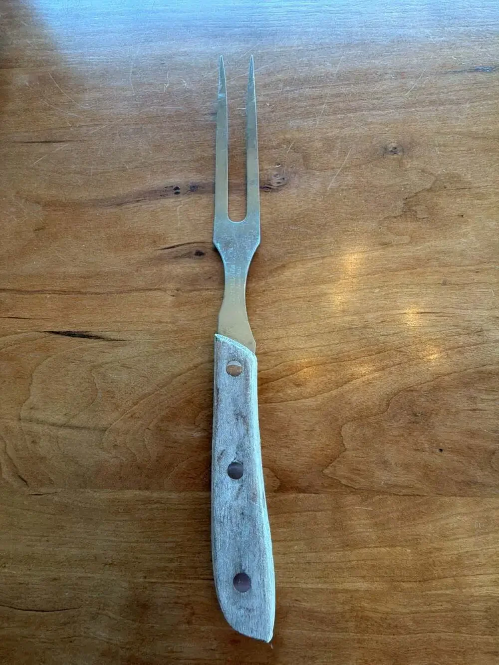 Vintage Kitchen Delite Stainless‎ Steel Meat Carving Fork with Wood Handle